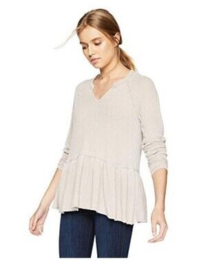 William Rast Womens Gryphon Raglan Sleeve Peplum Top Size M